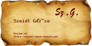 Szeidl Géza névjegykártya